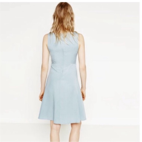 Zara light soft denim dress with a bow - Picture 4 of 5